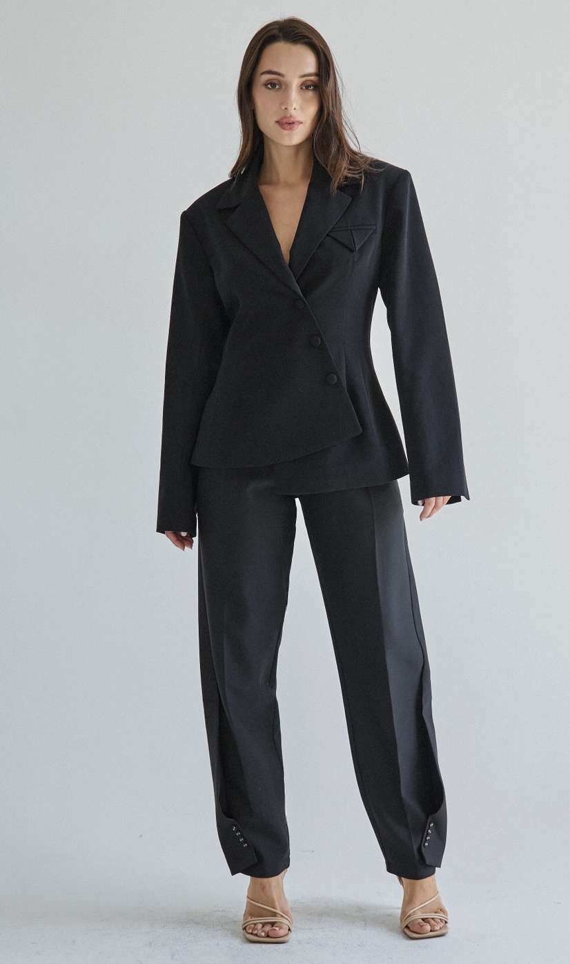 Bottom Button Detail Balloon Pants