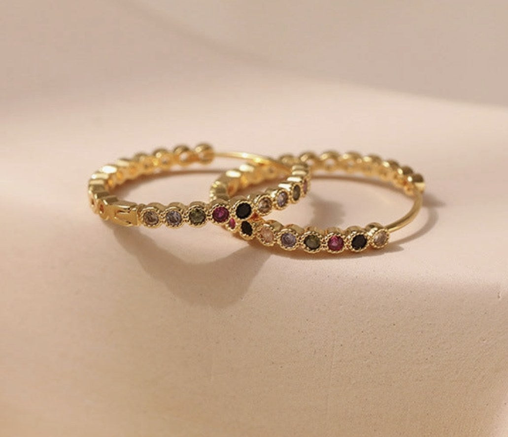 Brass Plated Gold Hoop Earrings