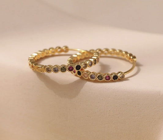 Brass Plated Gold Hoop Earrings