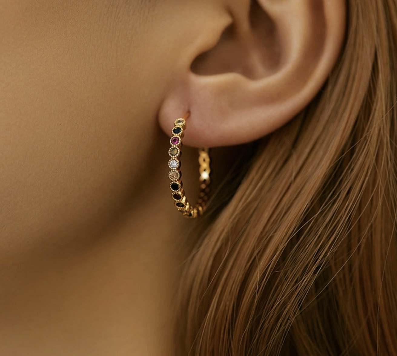 Brass Plated Gold Hoop Earrings