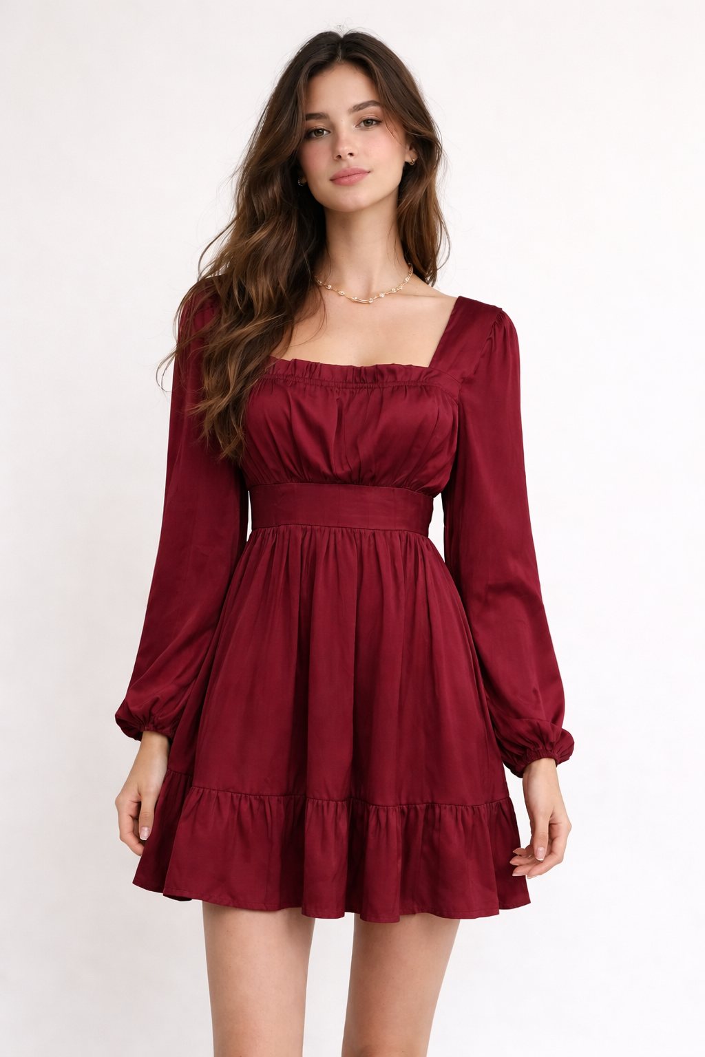 Burgundy Short Dress