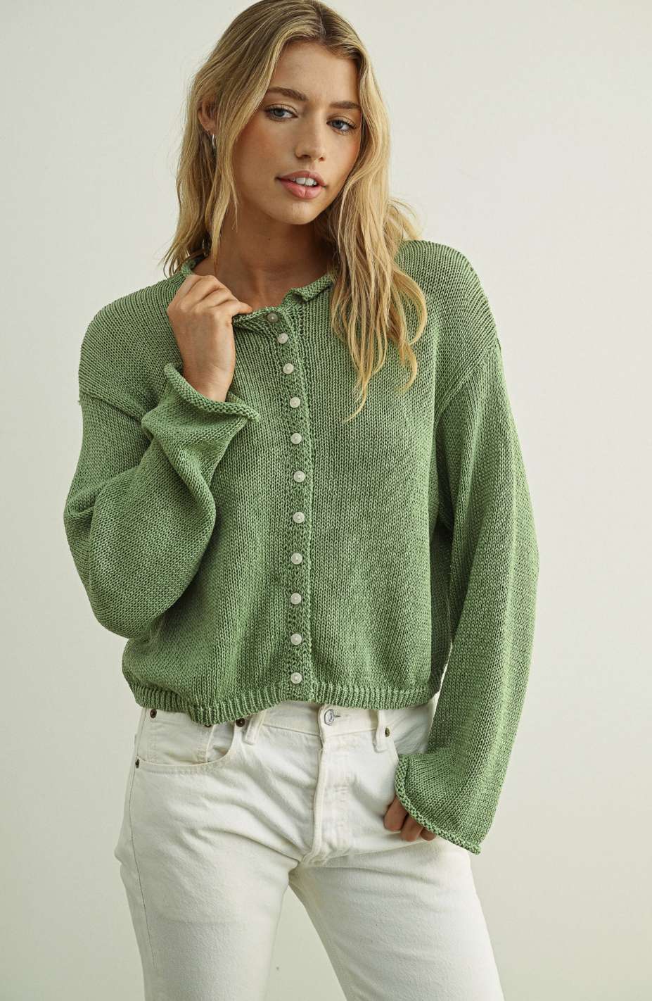 Button Front Light Weight Cardigan