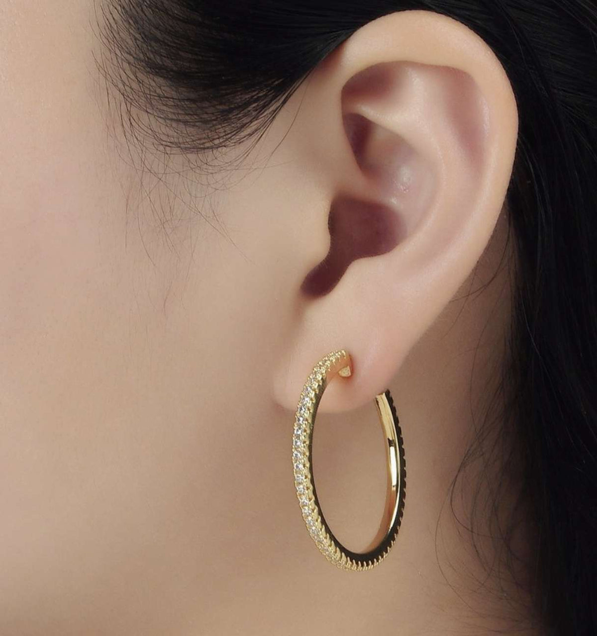 C-Shaped Hoop Earring