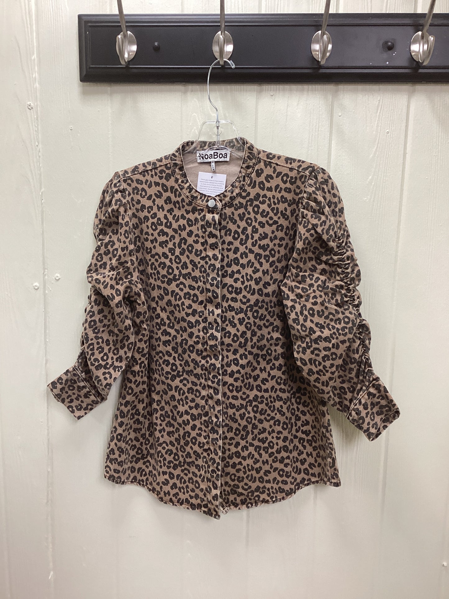 Shirring Detail Washed Leopard Print
