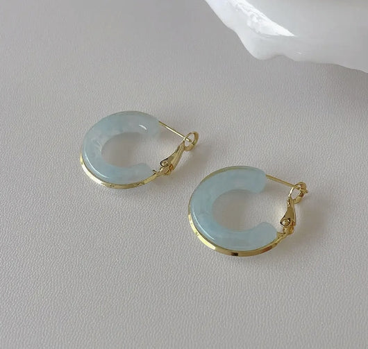 Candy Color Metal Geomatics Earrings