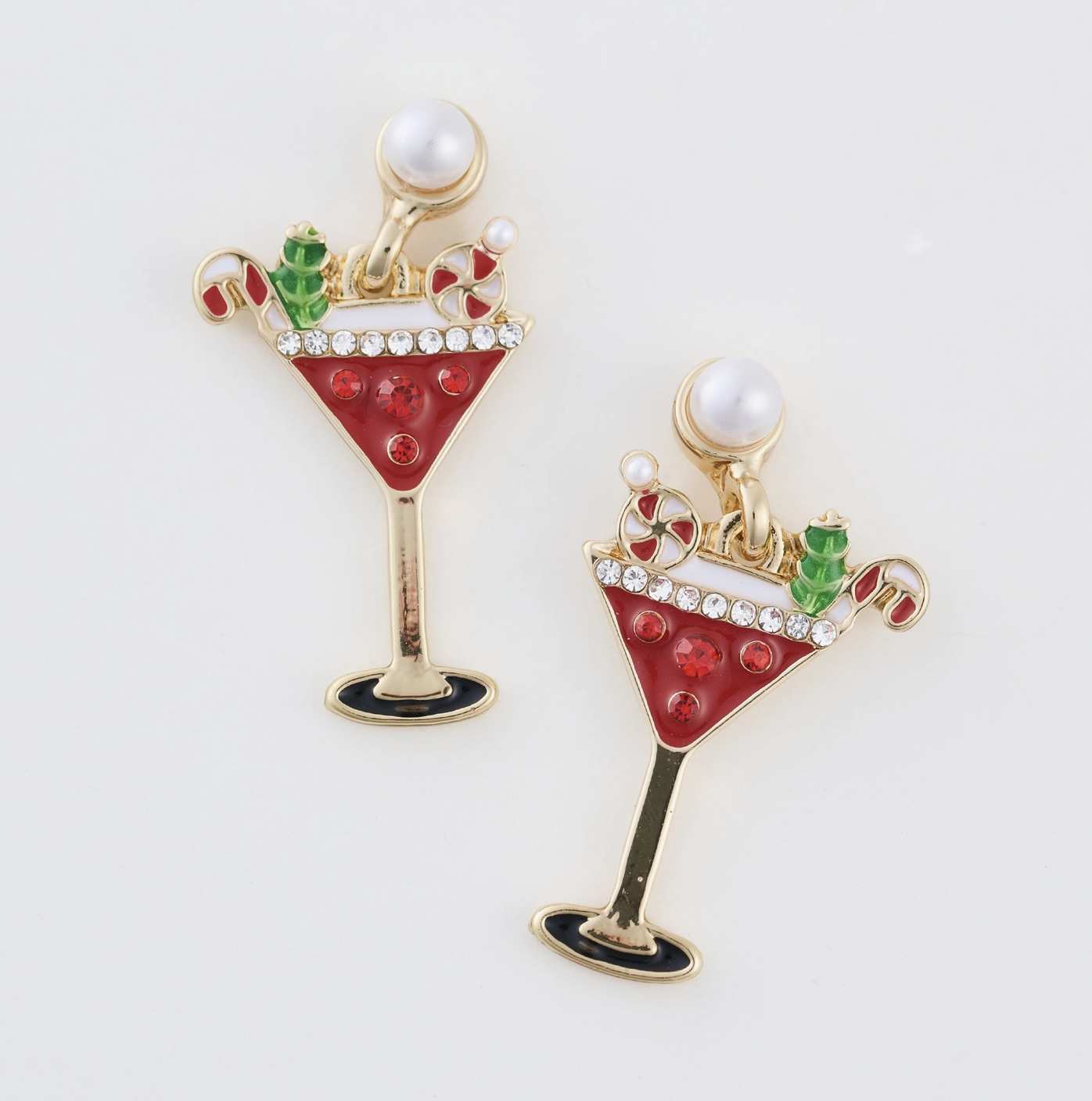 Christmas Cocktail Stud Earrings