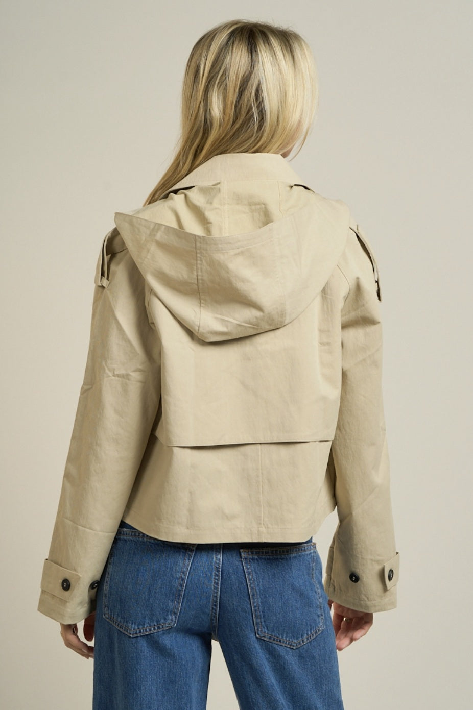 Crop Double Breasted Trench Coat