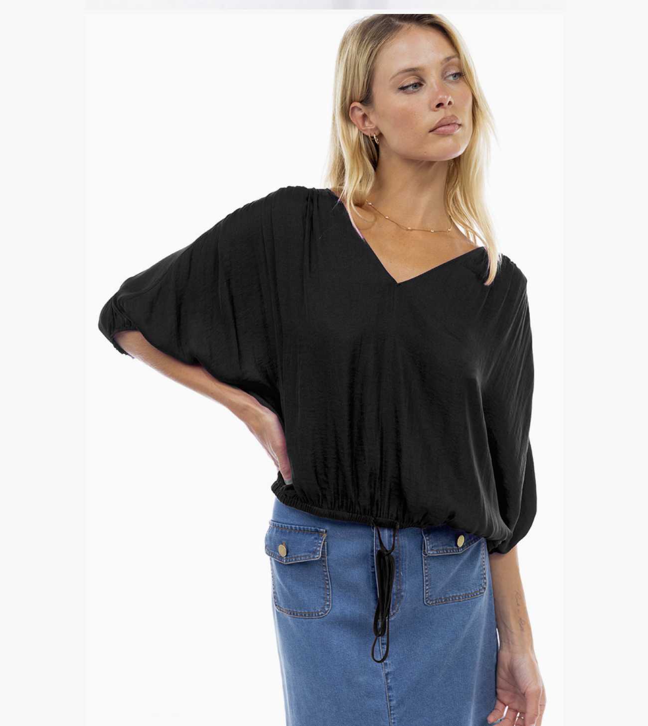 Cropped with Elasticized Waist Top