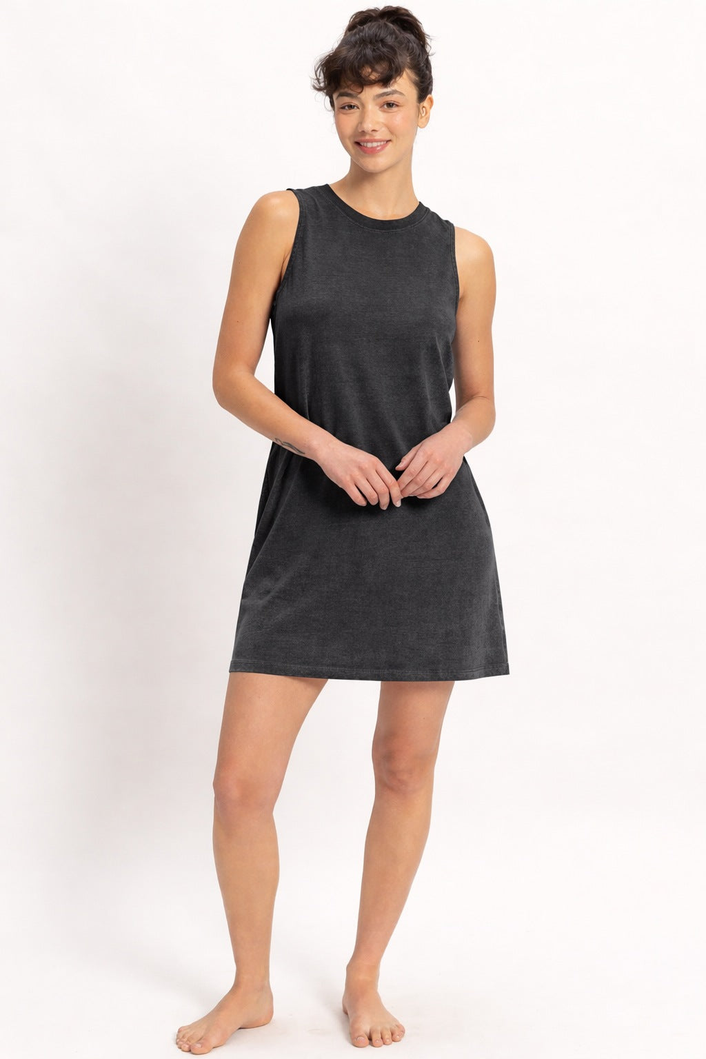 Dyed Sleeveless Detail Mini Dress