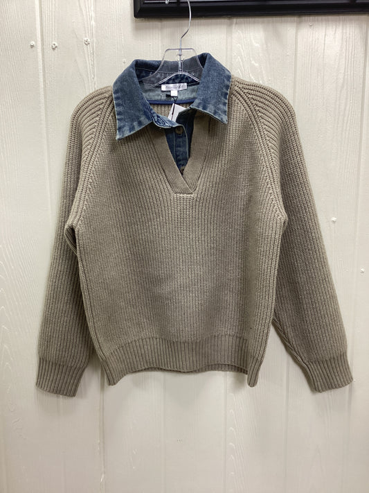 Denim button Collar w/V-neck