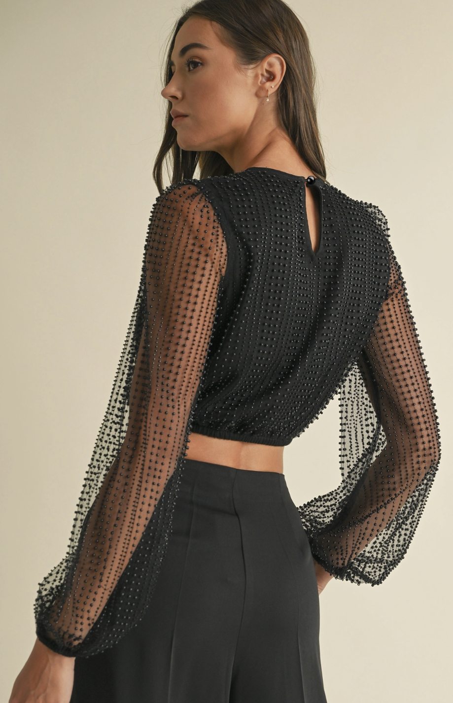 Embellished Blouse with Back Button