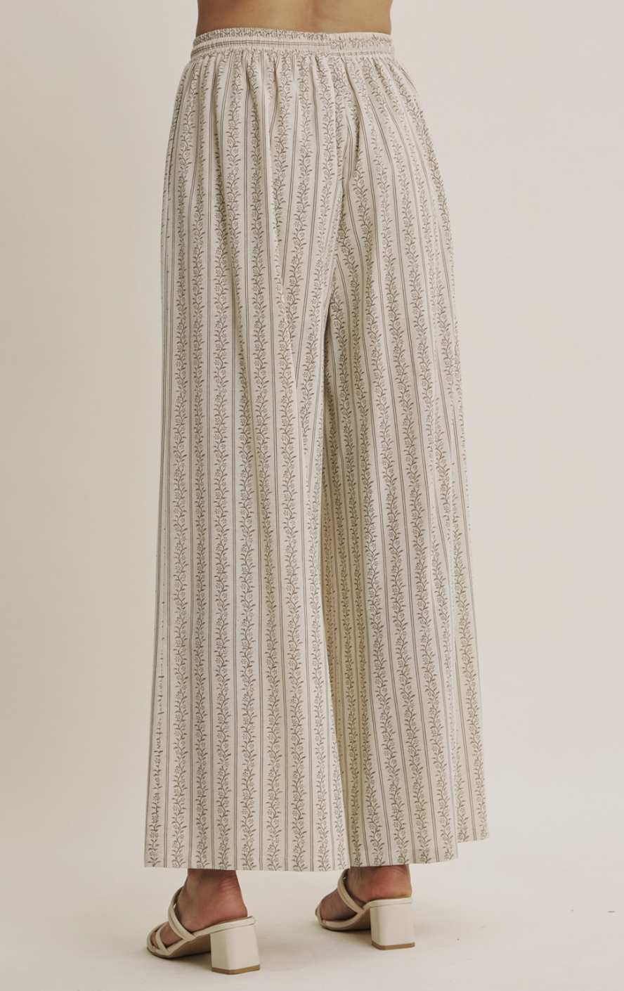 Floral Breeze Stripe Wide Leg Pants
