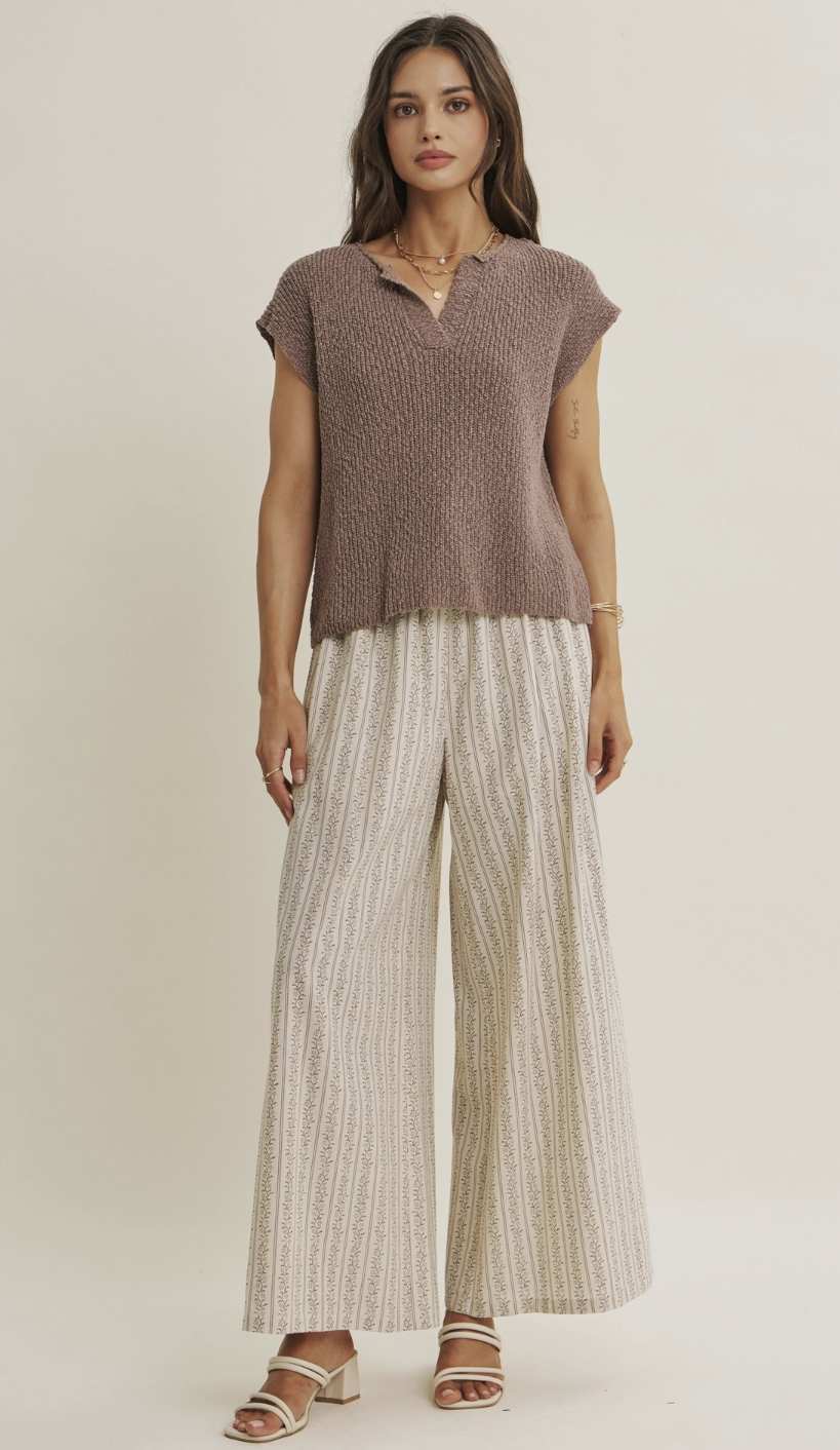 Floral Breeze Stripe Wide Leg Pants