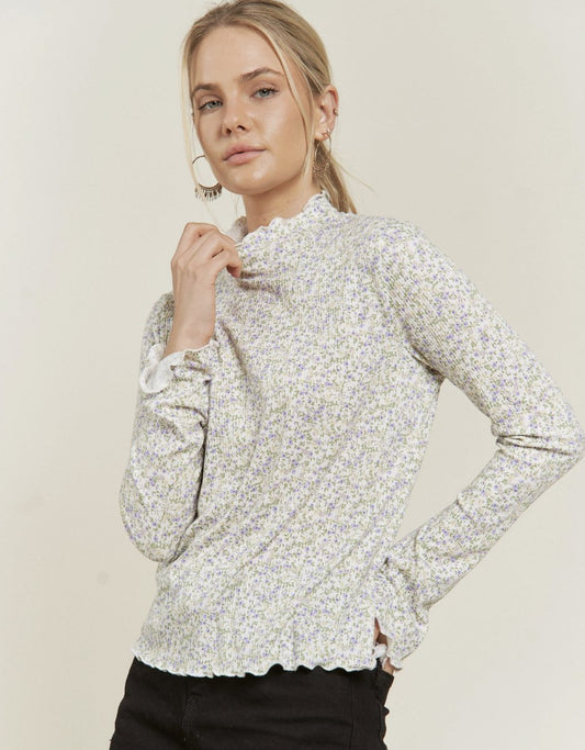 JBJ  Floral White Top
