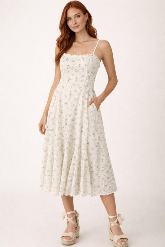 Floral Strap Midi Dress