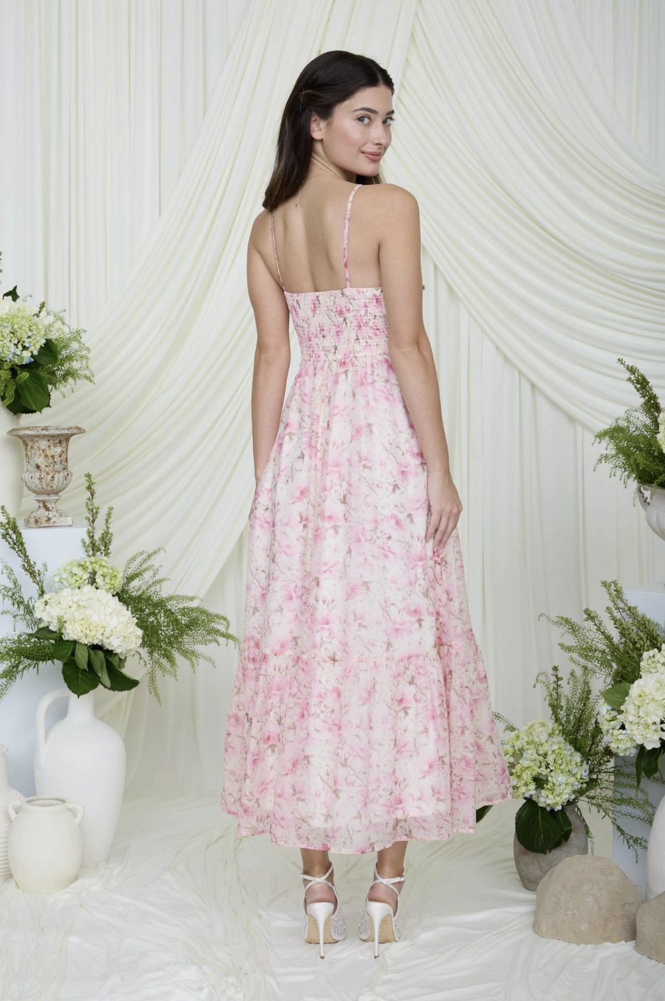 Floral W/Spaghetti Strap Corset Dress