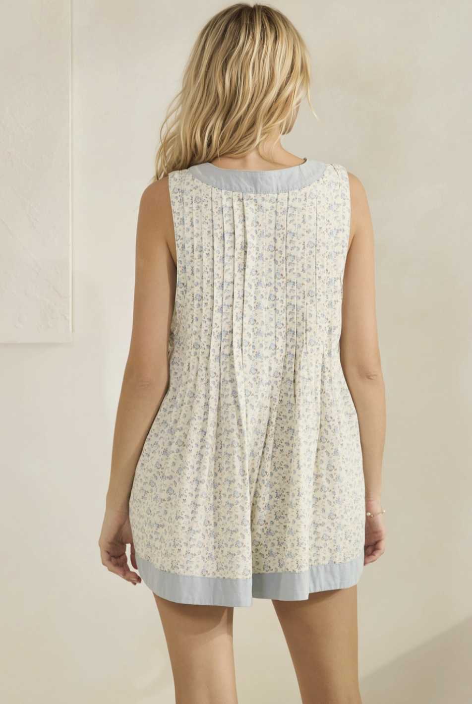 Free Spirited Floral Pleated Romper