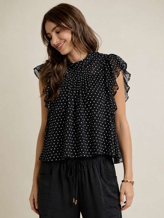 Frilly Polka Dot Voile Top