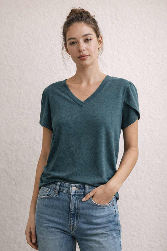 Green V-Neck Shirt