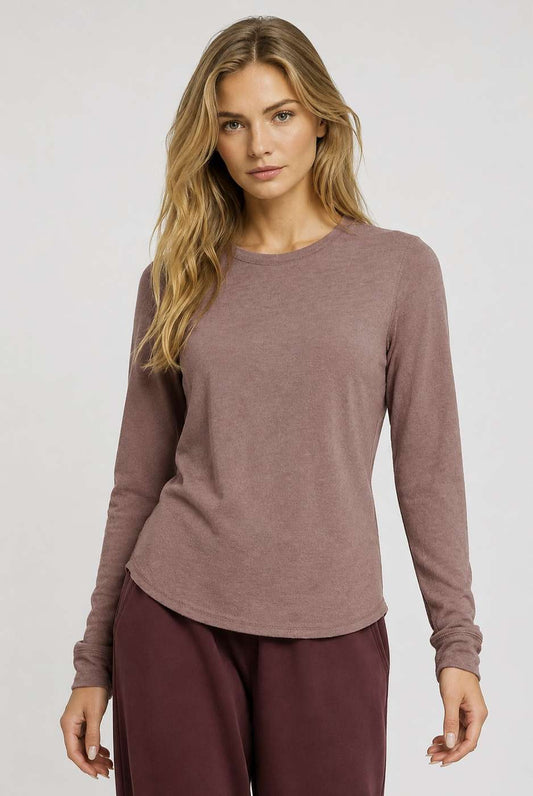 Hacci Slub Long Sleeve Crew Neck Shirt