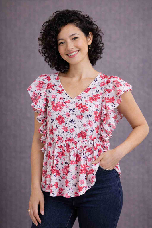Hayden LA Floral Ruffle Top