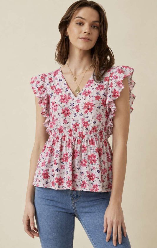 Hayden LA Floral Ruffle Top