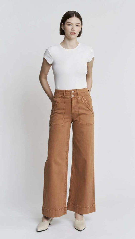 High Rise Wide Double Button Jeans