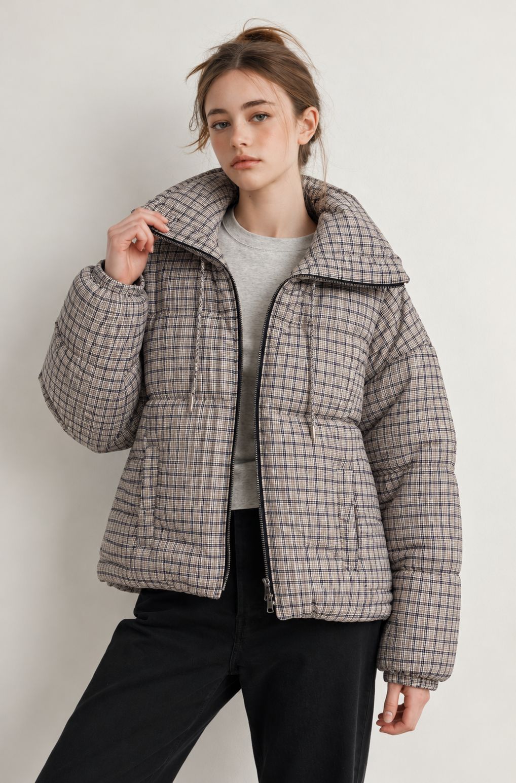 High Mock Full Zip Puffer Jacket