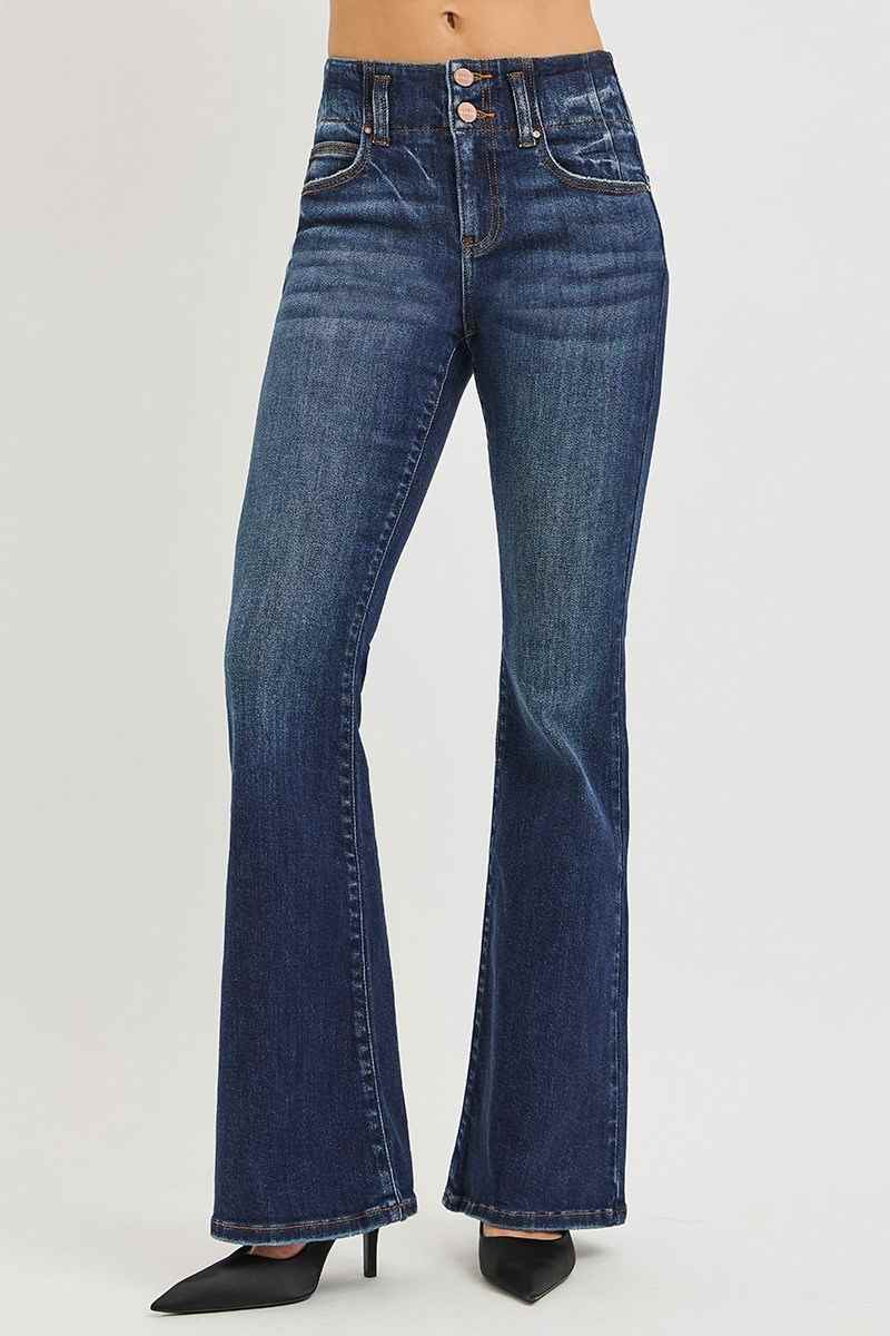 High Rise Flare w/ Seam Detail Jeans