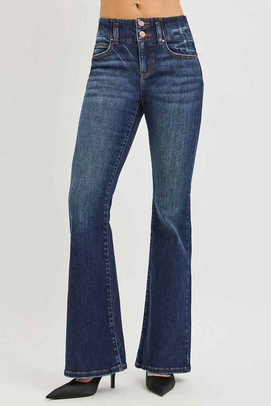 High Rise Flare w/ Seam Detail Jeans