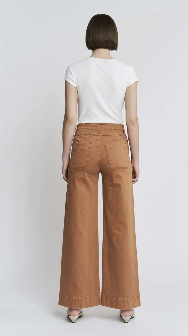 High Rise Wide Double Button Jeans