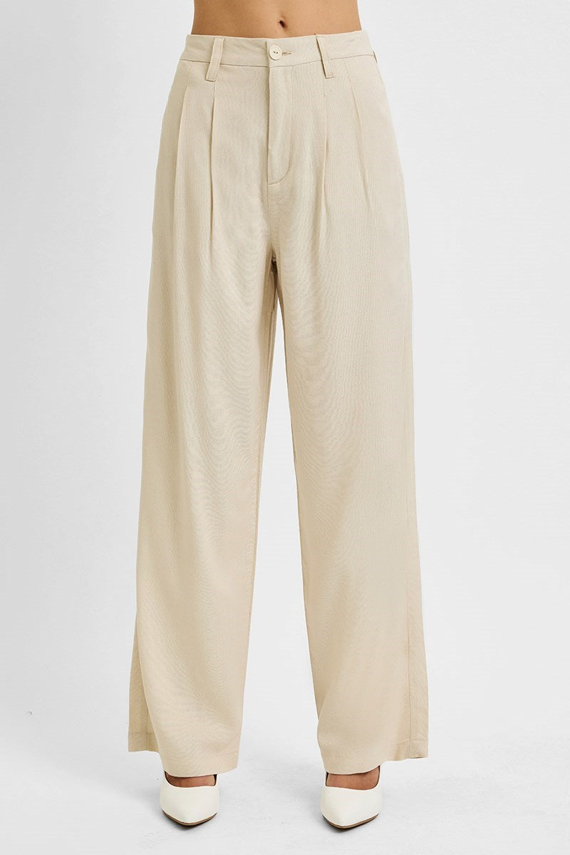 High Waist Baggy Linen Pants