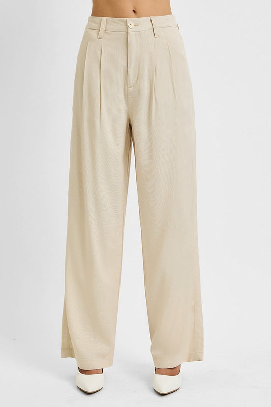 High Waist Baggy Linen Pants