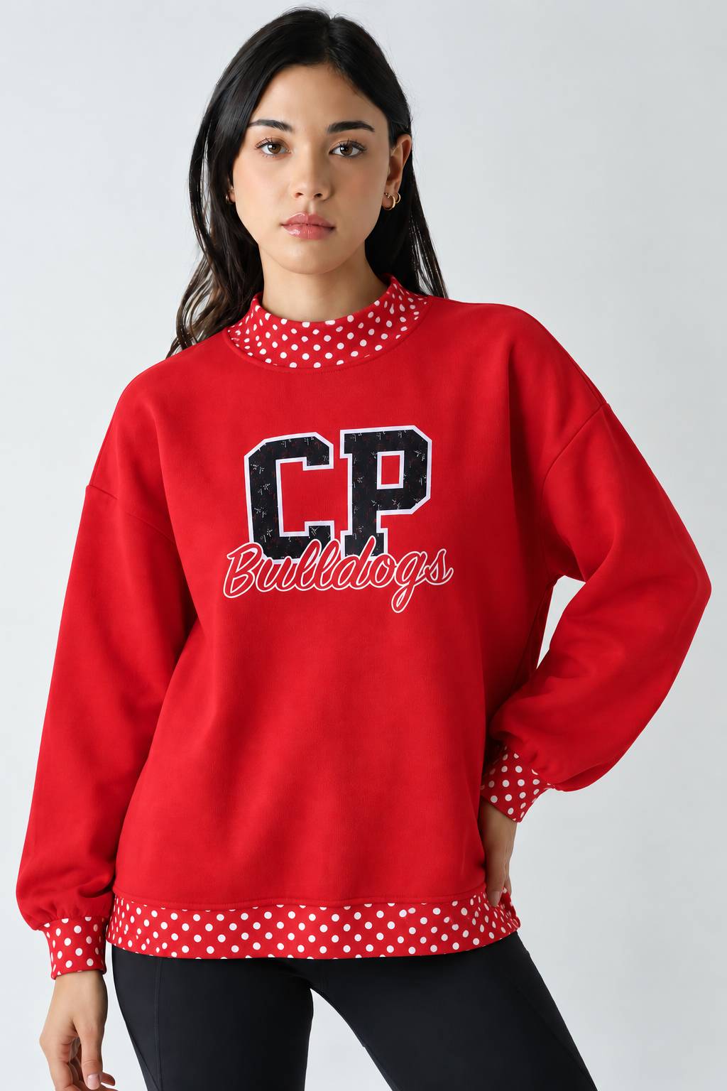 Logo Polka Dot Fleece Sweatshirt