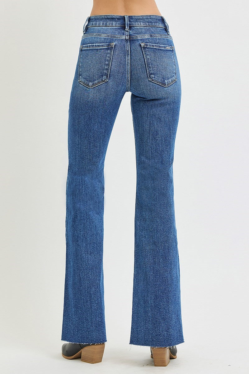 Mid Rise Flare Double Seam Jeans