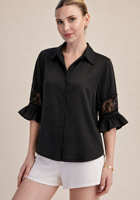 Mila Lace Insert Blouse