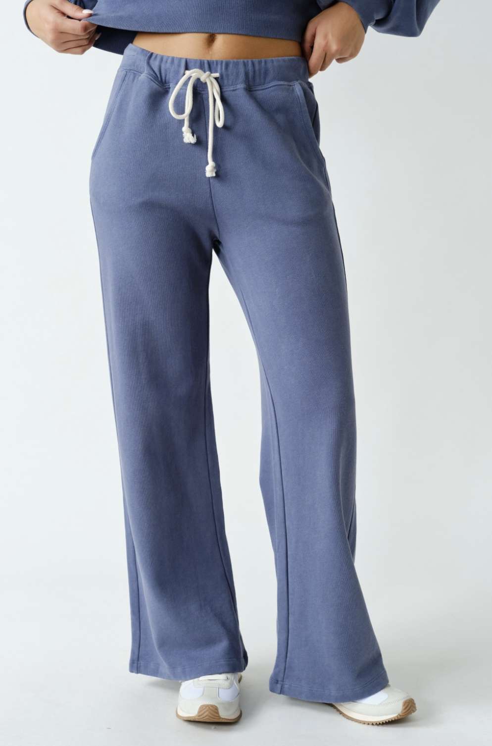 Mineral Wash Luxe Straight-Leg Pants