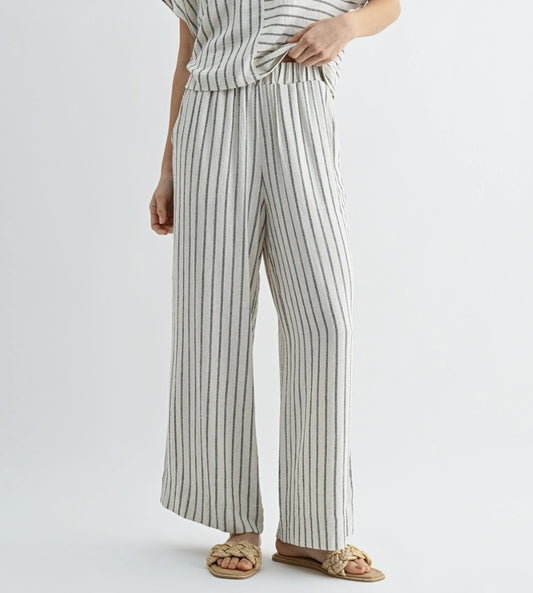 Mixed Striped Dolman Wide Pants