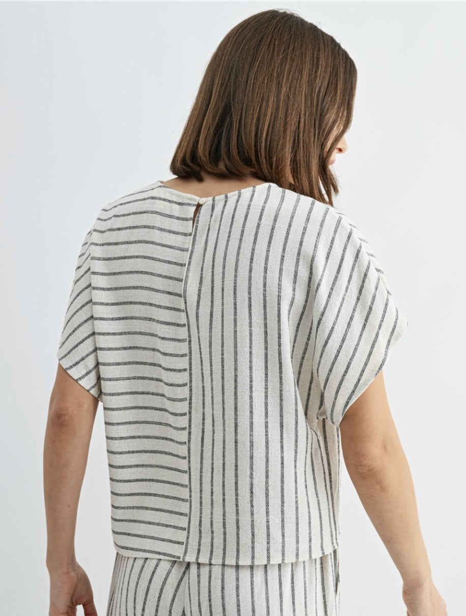 Mixed Stripe Dolman Top