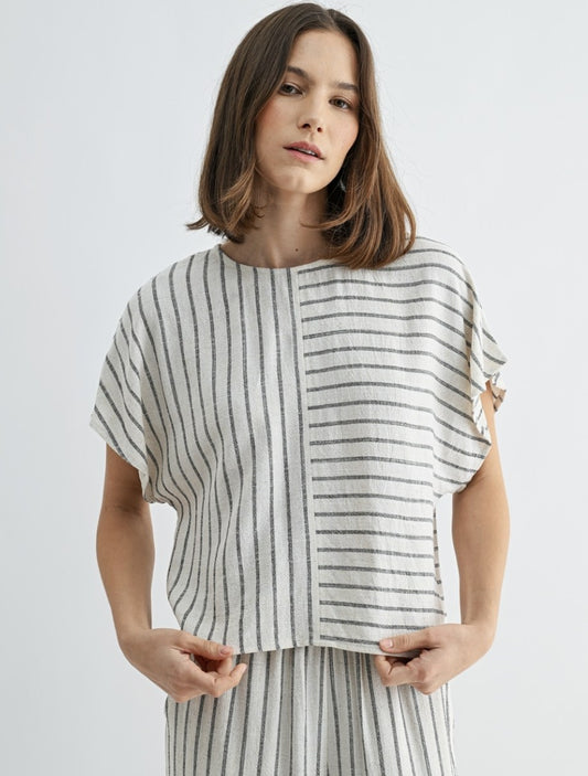 Mixed Stripe Dolman Top