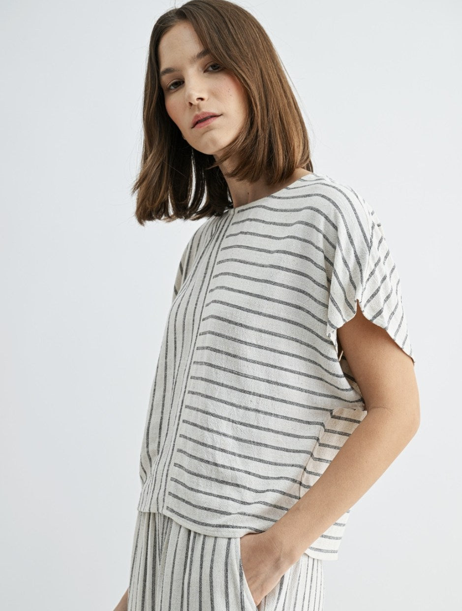 Mixed Stripe Dolman Top