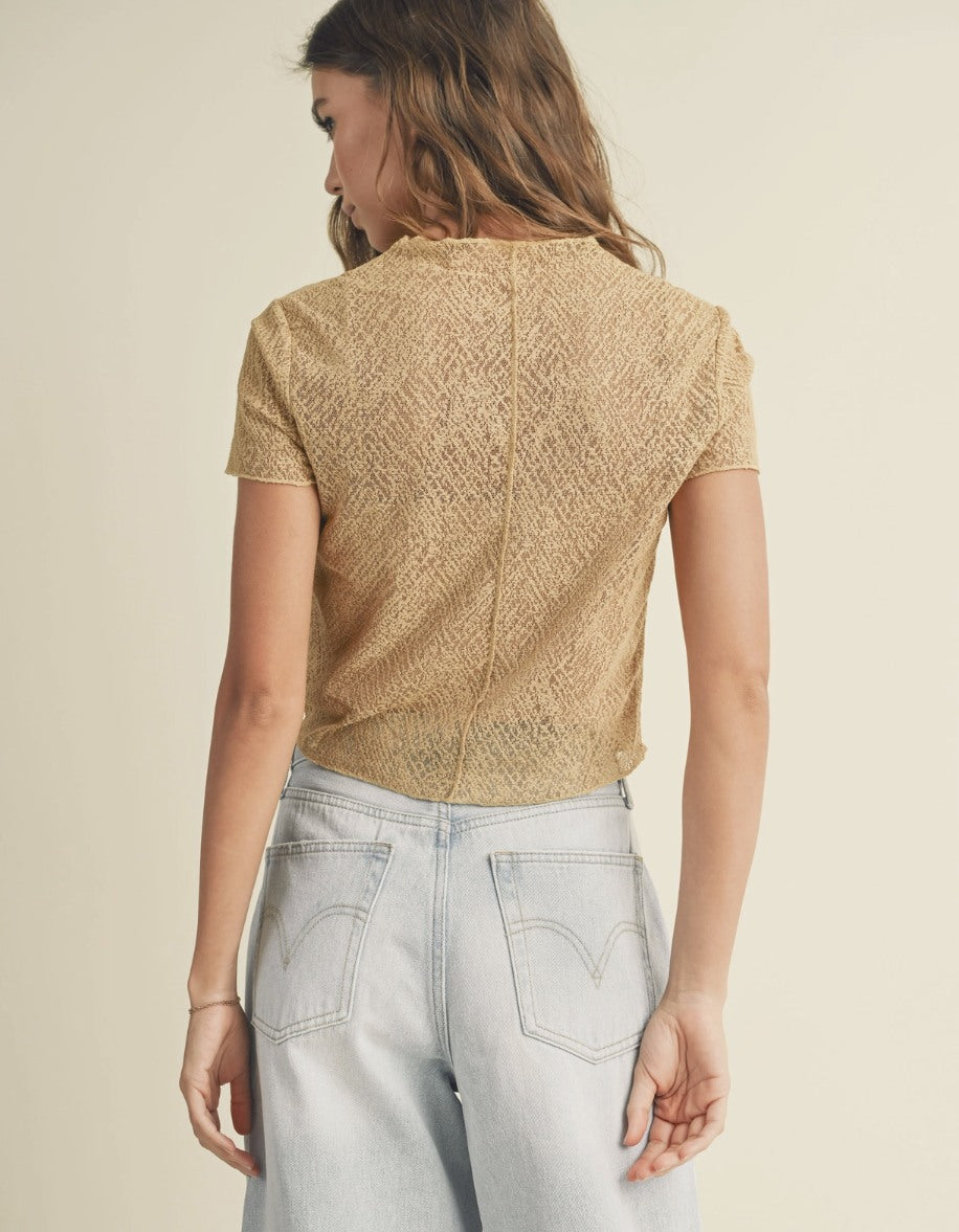 Patterned Fabric Top with Tank Top