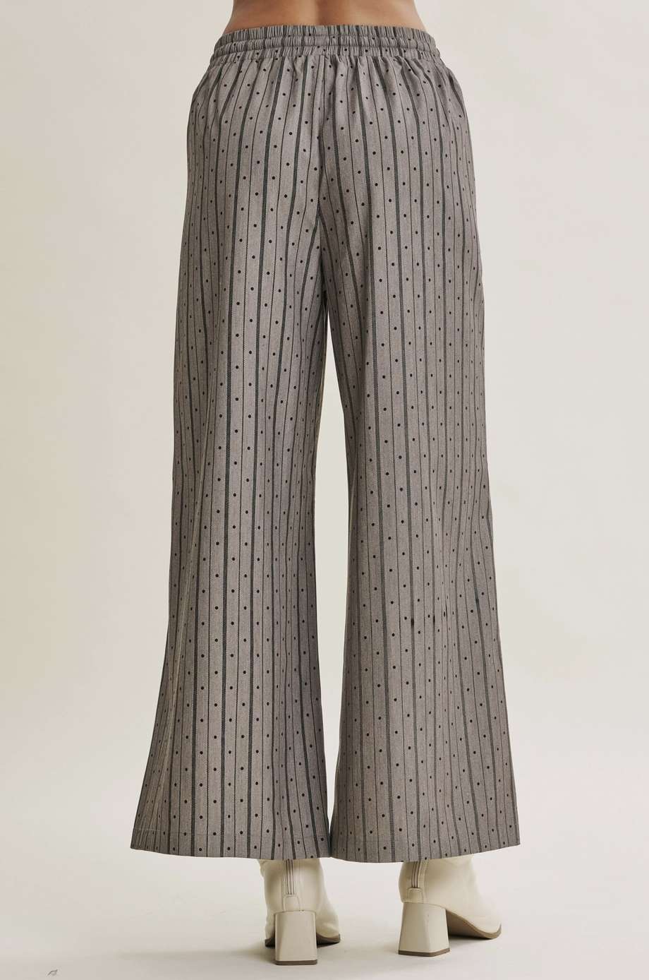 Polka Dot Pinstripe Wide Leg Pants