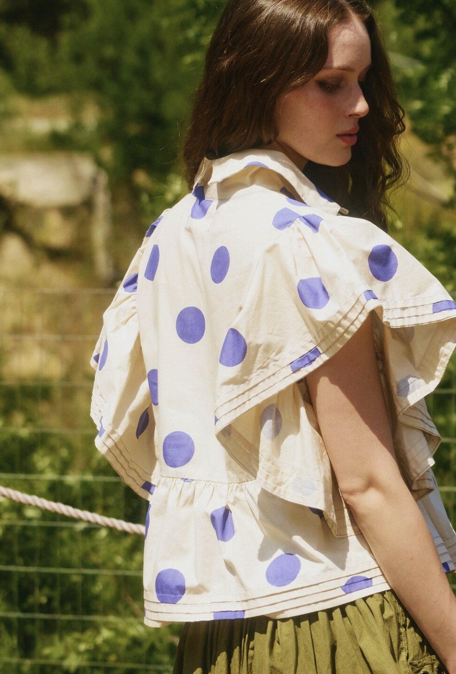 Polka Dot Ruffle Blouse