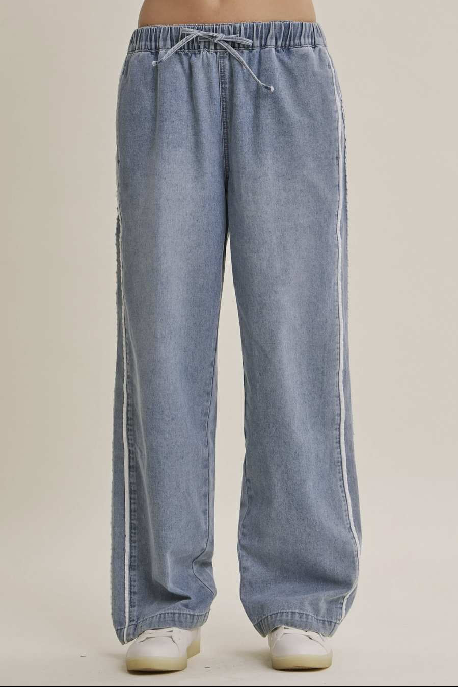 Retro Mineral Denim Track Pants