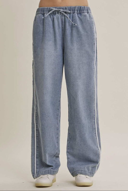 Retro Mineral Denim Track Pants