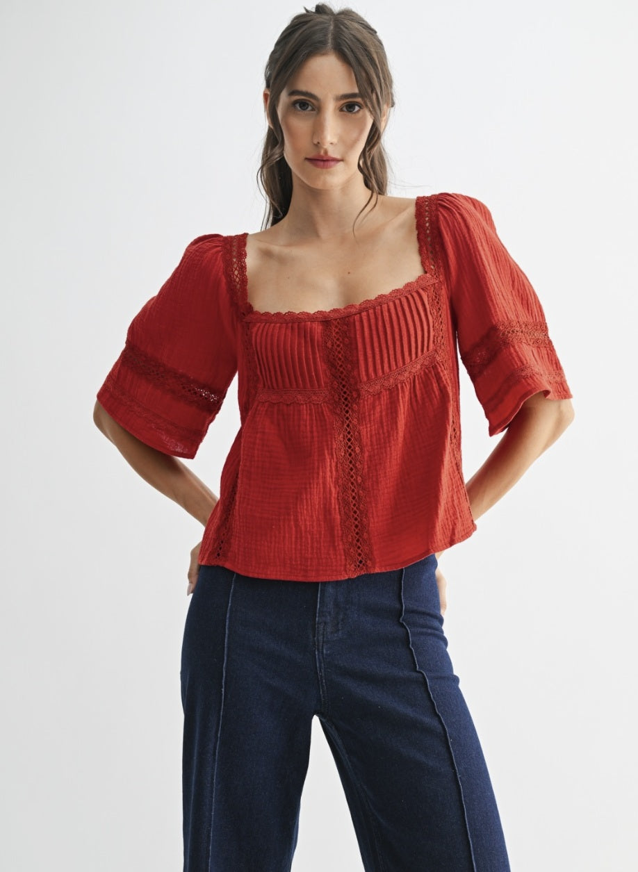 Scarlet Lace trim Shirt