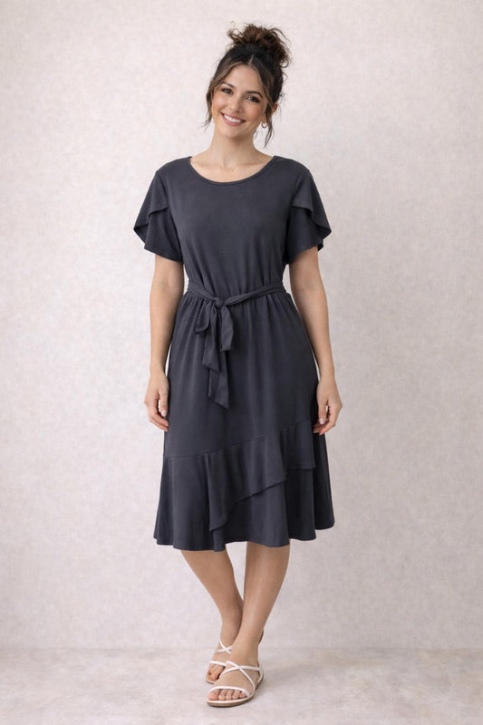 Scoop Neck Midi Dress