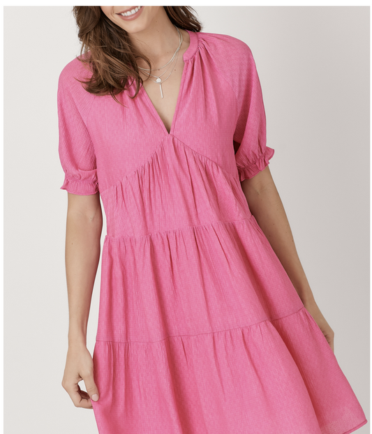 Split Neck Tier Dress