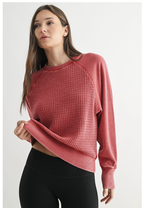 Cozy Waffle Knit Pullover